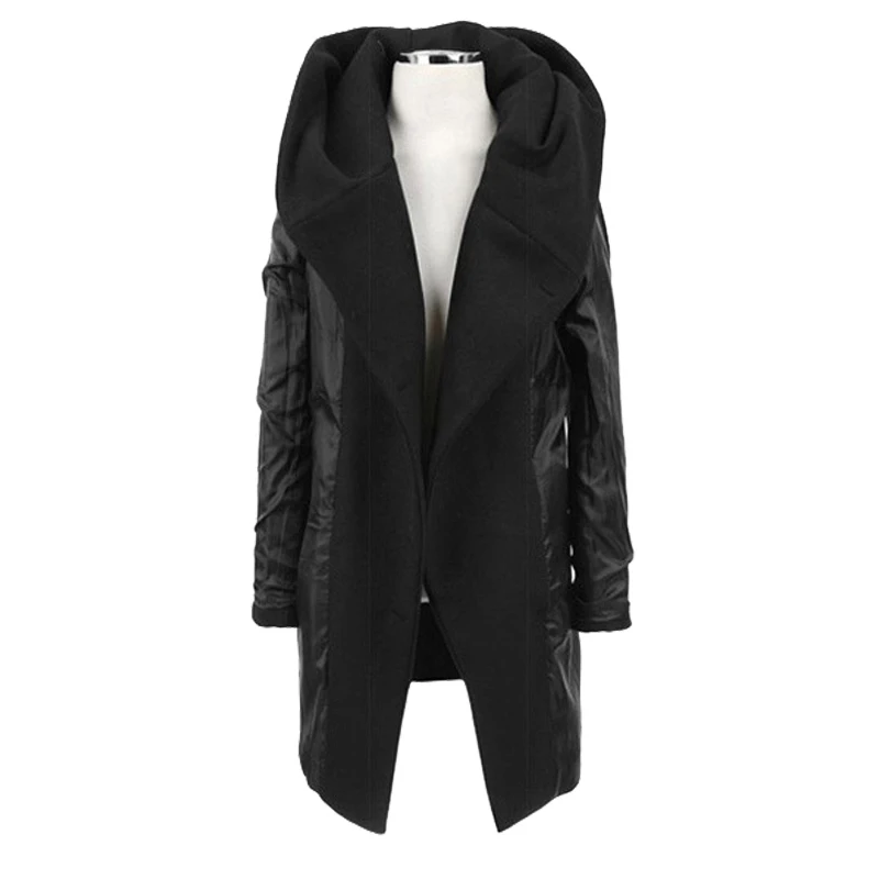 Мужская С Длинным Пальто Шанца Двойной Брестед Куртка мужская Весна Капюшоном