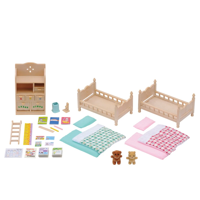Детский Кукольный домик Sylvanian Families комплект мебели для спальни аксессуары