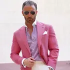 2017 последний дизайн пальто брюки ярко-розовый мужской костюм Повседневный Блейзер на заказ облегающий 2 предмета Праздничная куртка стильные костюмы смокинг жениха Terno