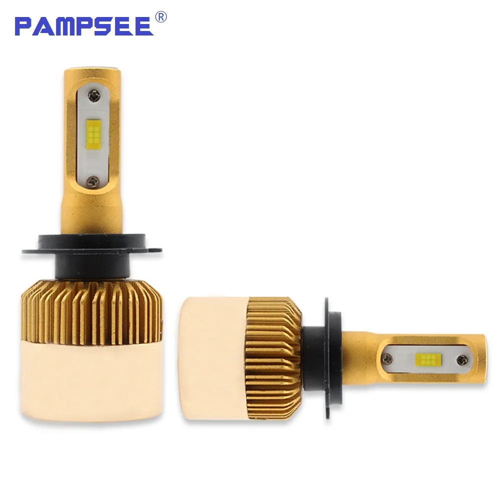 PAMPSEE 2 шт. H7 Светодиодные Автомобильные фары комплект с чипом CSP 72 Вт 8600lm Автомобильные противотуманные фары 6000K 12V Светодиодные Автомобильные фары