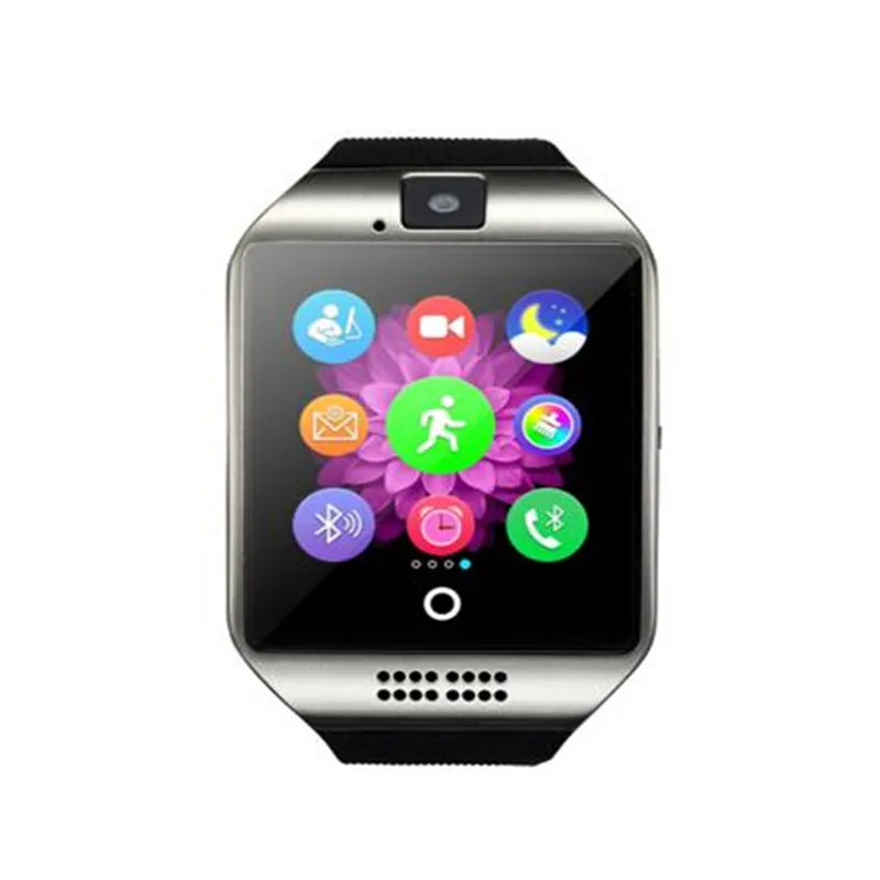 Sliver without box Q18 Смарт-часы с камерой сенсорный экран Поддержка SIM TF карта Bluetooth Smartwatch для iPhone Xiaomi Android телефон PK DZ09 U8 - Цвет: Sliver without box