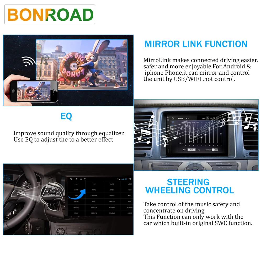 2 Din Android 7.1.2 автомобильный dvd плеер для FORD/FOCUS 2/MONDEO/S MAX/CONNECT 2008 2009 2010 2011 головное