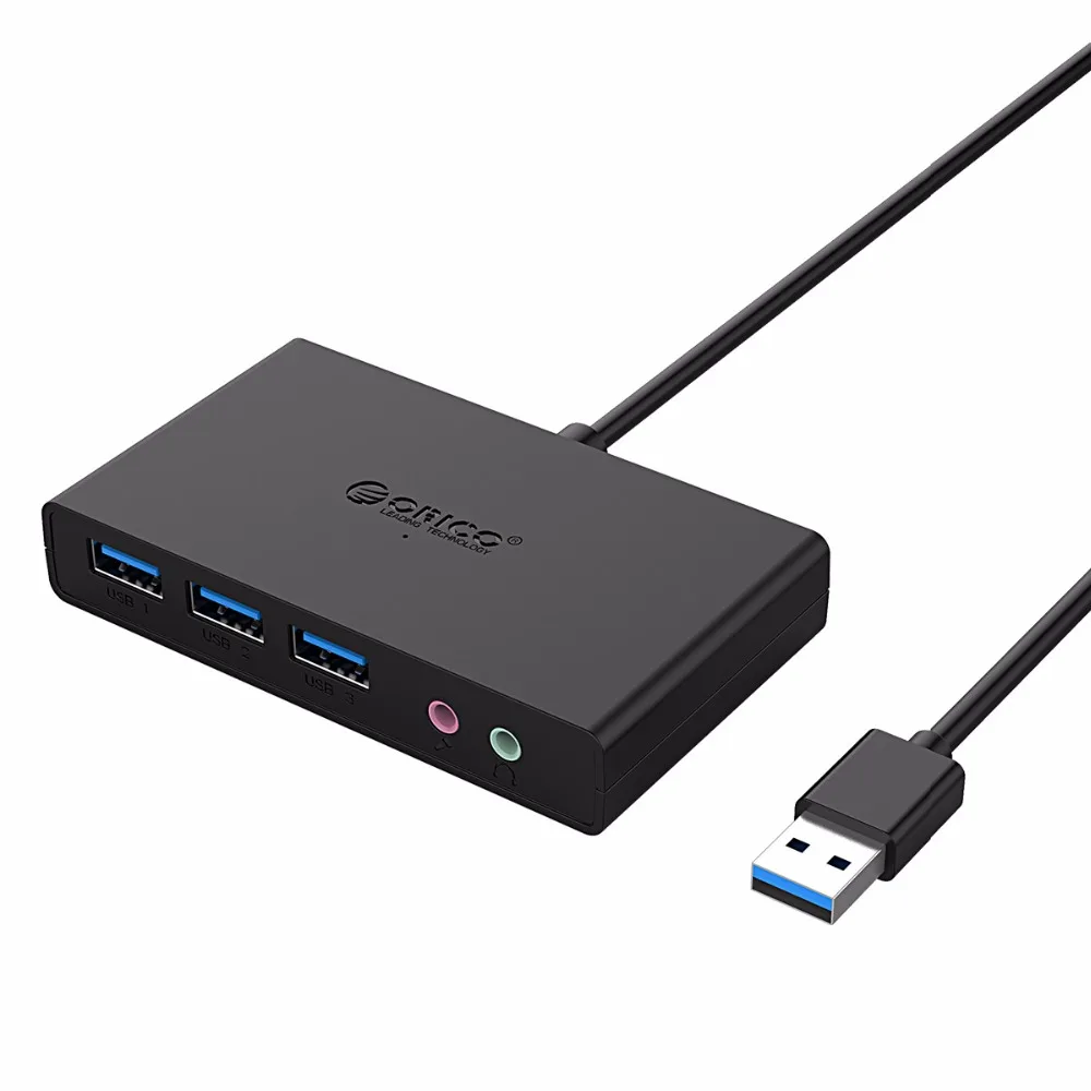 ORICO 3 Porst USB3.0 хаб с наушником и микрофон Порты Micro USB Питание разъёмы