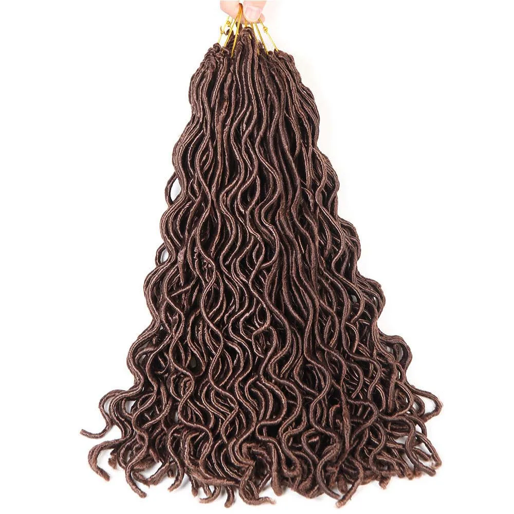 YxCherisHair 1" кудрявый вьющиеся Синтетические Искусственные локоны в стиле Crochet волос goddesss dreadlocs глубокий Волнистые искусственные локоны в стиле Crochet косы волосы для наращивания - Цвет: #30