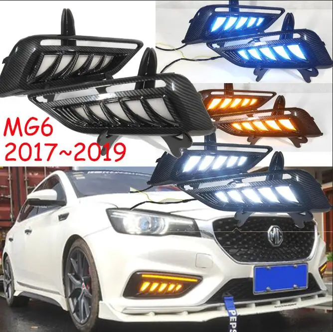 1 комплект фар бампера автомобиля MG 6 MG6 дневного света 2019y автомобильные аксессуары светодиодный DRL Дневной свет для MG6 противотуманных фар - Цвет: White yelo blue