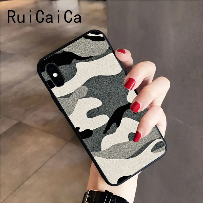 RuiCaiCa Камуфляжный мягкий чехол для iPhone X XS MAX 6 6S 7 7plus 8 8Plus 5 5S XR | Мобильные телефоны и