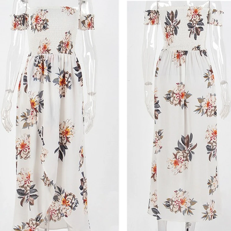 Летняя Новинка 2017 г. бандо с открытыми плечами Стиль пляжное платье пикантные Для