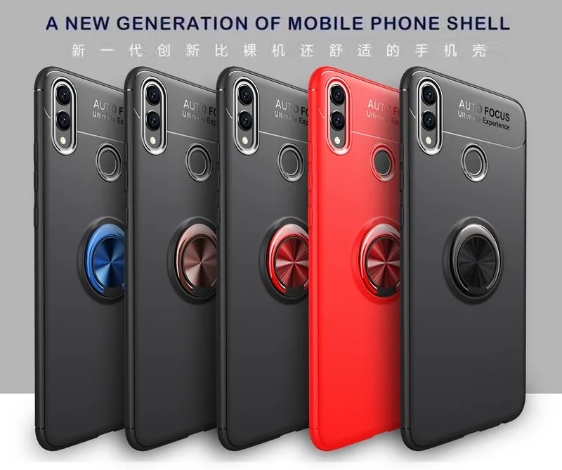 Чехол для Huawei Y7 Pro 2019 жесткий чехол с откидной ножкой и кольцом на палец y9 Enjoy 9 Plus