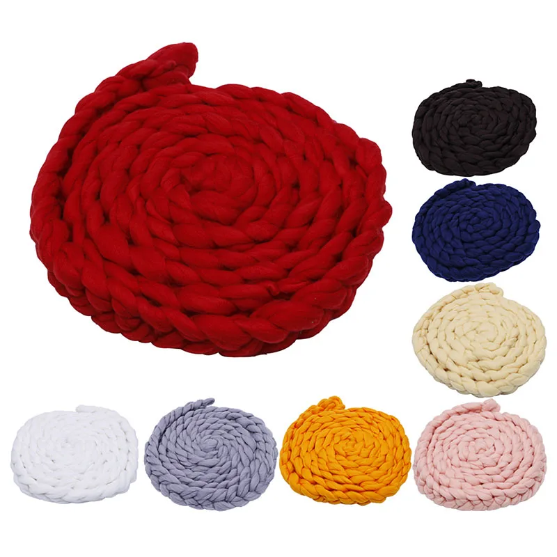 Шерстяное вязаное одеяло ручной работы реквизит для фотосъемки новорожденных |