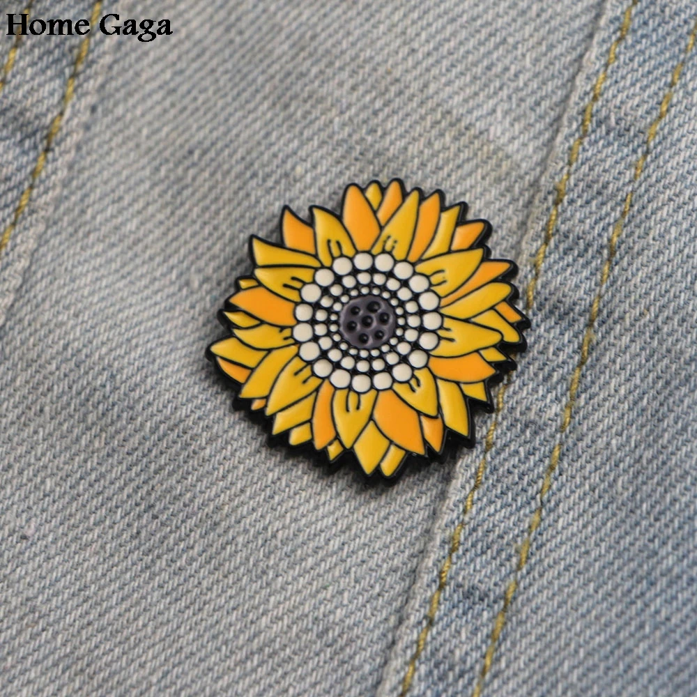 Homegaga Van Gogh подсолнухи цинковые значки для рюкзака одежды металлические броши