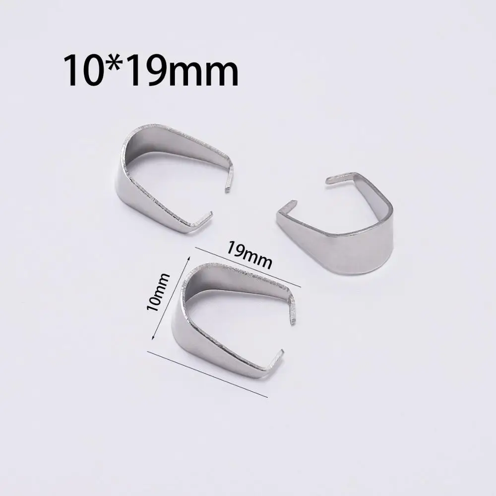 50pcs 10 x 19mm 50/100 шт Нержавеющая сталь Подвеска Pinch Бейл застежками Цепочки и ожерелья, крючки, станок и клипсы разъем для изготовления ювелирных изделий, аксессуары Findings, "сделай сам" - Цвет: 50pcs 10 x 19mm