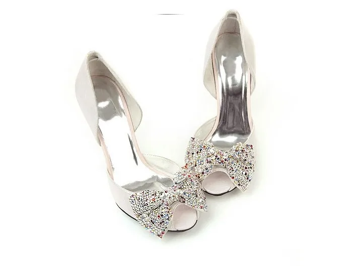 Popular women Shoes Silver Rhinestone Wedding Bridal Dress Genuine Leather Crystal Sandals Womens Sexy Platform | Обувь