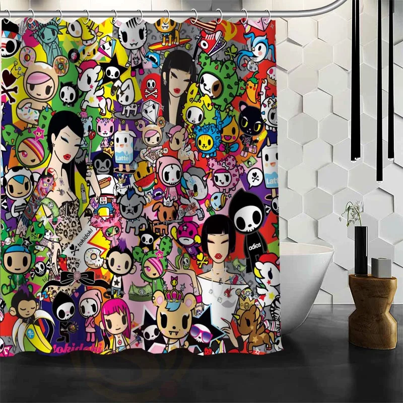 Водонепроницаемая занавеска для душа Tokidoki ванной из полиэстера с защитой от