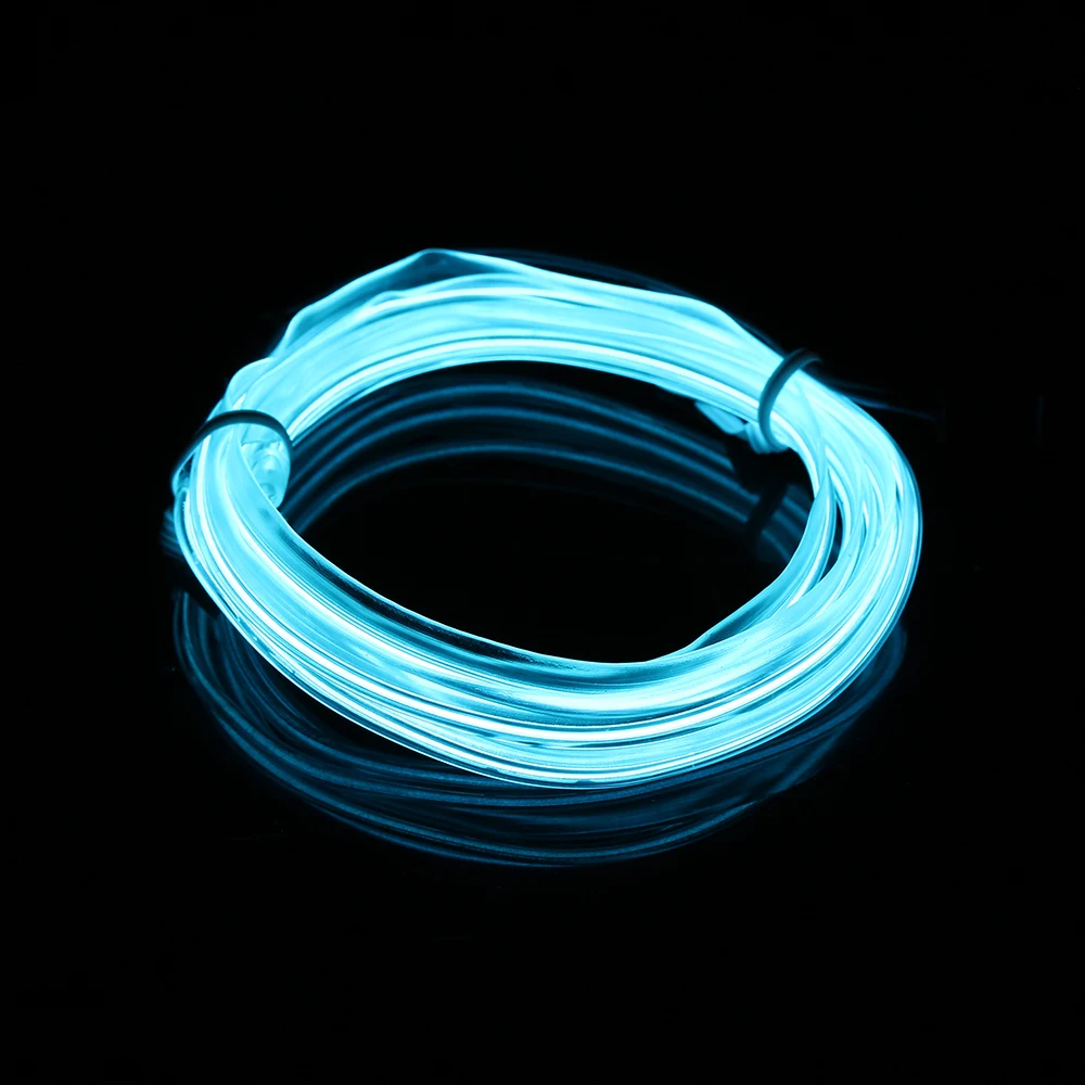 1PC Multi-Color 1m/2m/5m LED Flash Flexible Neon Light Glow EL Strip Tube Wire Rope Glow Car Decor