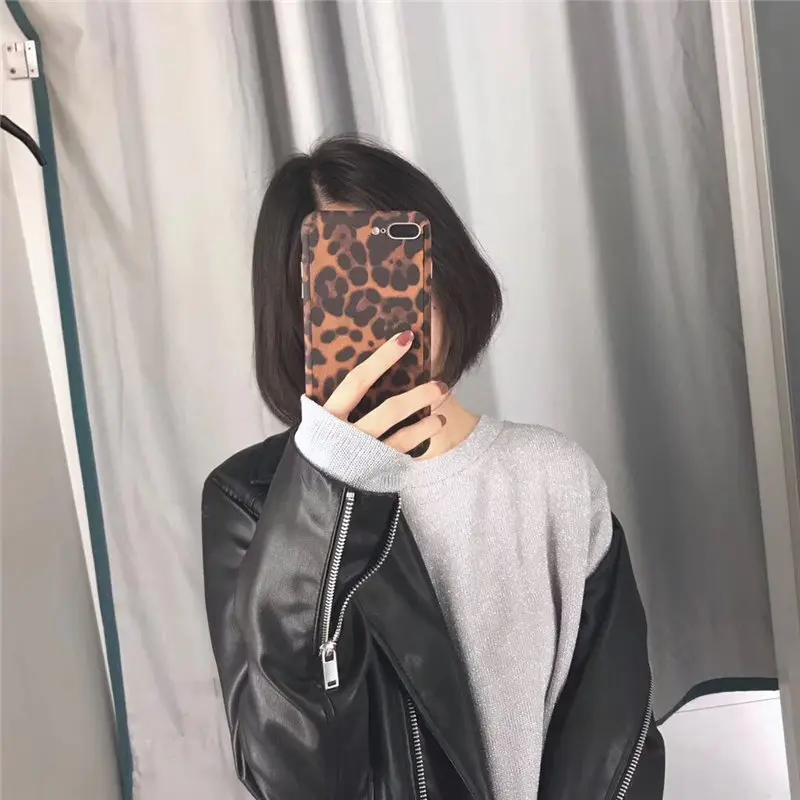 Жесткий чехол для телефона с леопардовым принтом на 360 градусов iPhone X XR XS MAX 6 6S 7 8 Plus