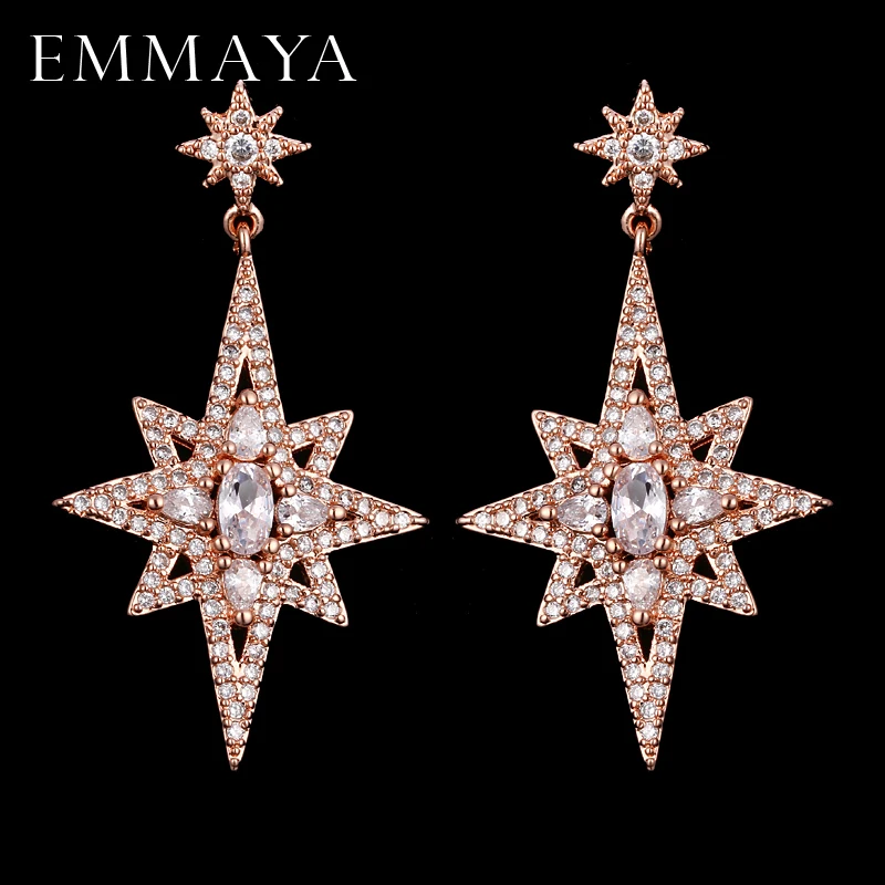 Новинка модные роскошные серьги EMMAYA с геометрическим рисунком в виде двойной