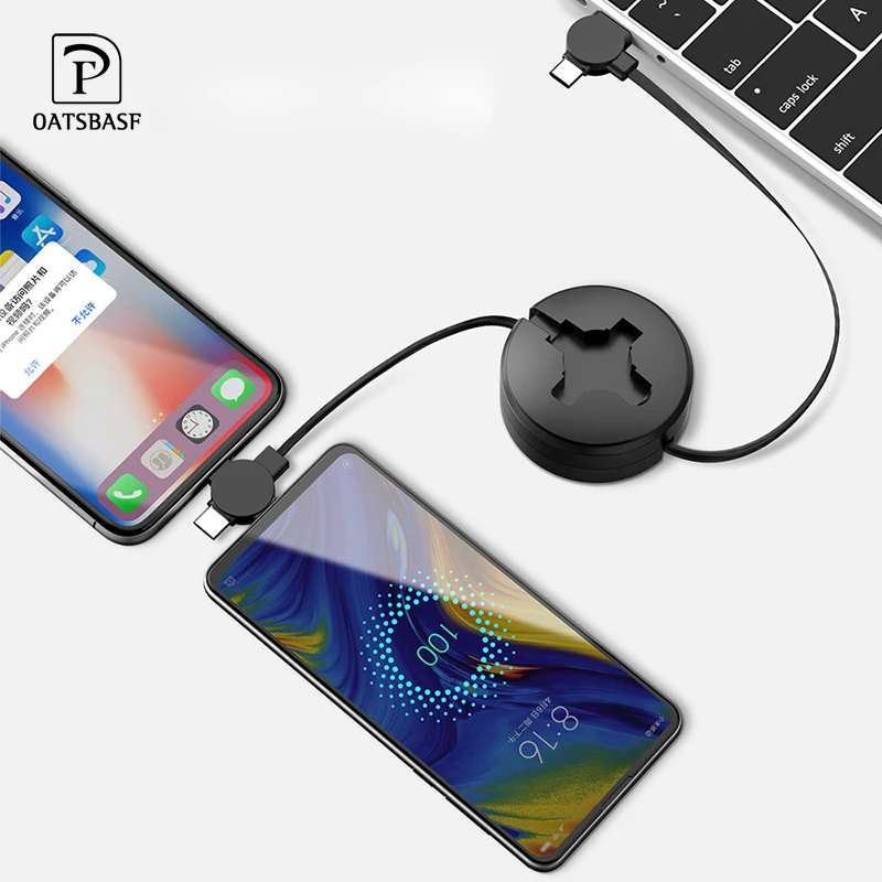 Кабель USB Oatsbasf PD 3 в 1 для iPhone XS Max XR кабель быстрой зарядки Type C one plus 6 5T 6T Xiaomi Mi Mix 2 2S