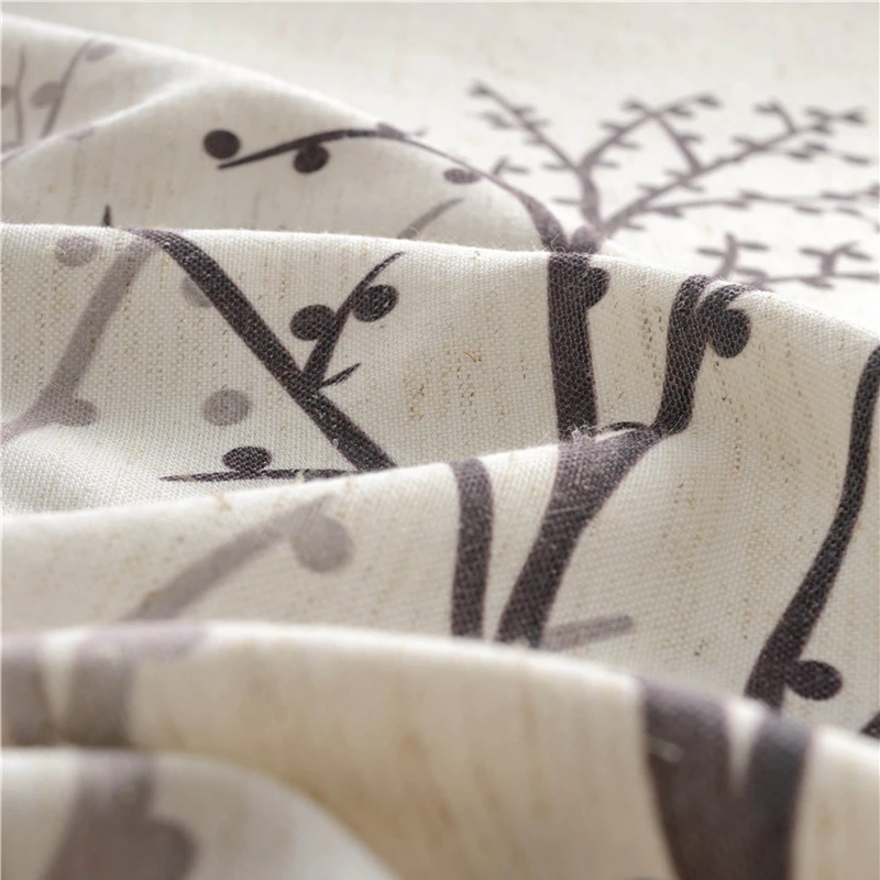 Роскошные льняные занавески из искусственной ткани с принтом дерева для спальни
