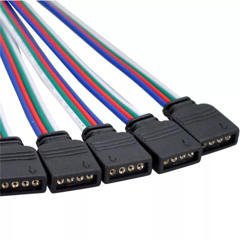 5 шт. 4 контактный Штекерный и гнездовой разъем проводной кабель для RGB/RGBW