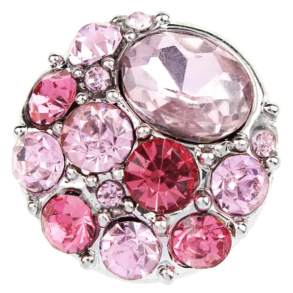 

Jayna Lee 20mm Pink Crystal Ginger Snap Charm Pops Fit Snaps Interchangeable Jewelry for women men gifts GJS1003