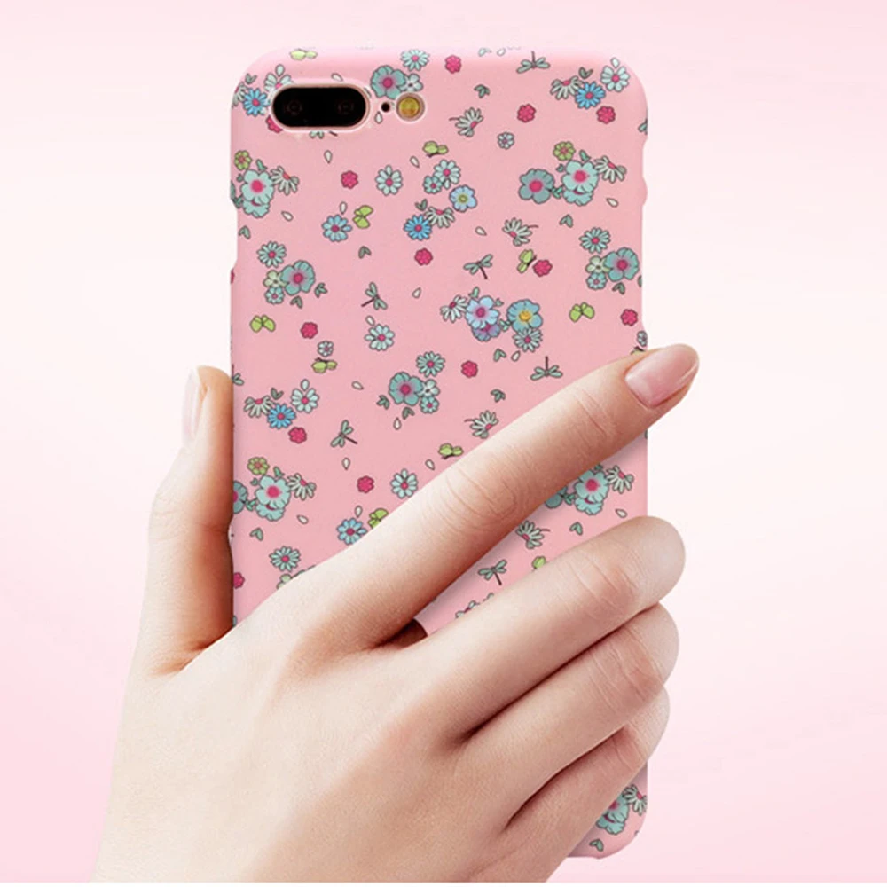 Чехол для Телефона iPhone 7 плюс 6 S Стекло фильм Экран протектор цветок живопись 360
