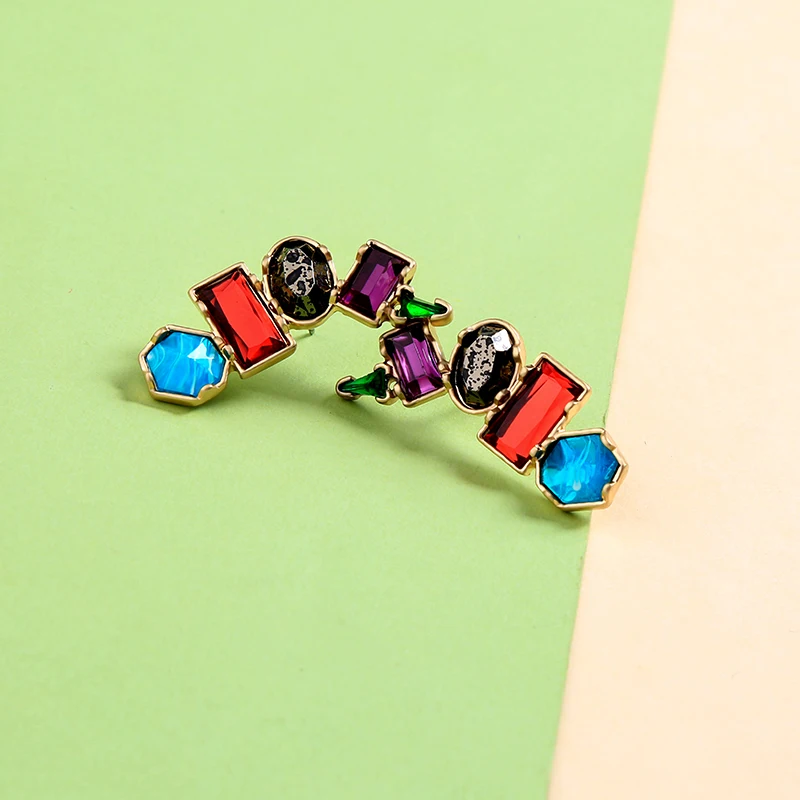 New Arrival Bohimia Clear/Blue/Black Color Resin Stud Earrings For Women Fashion Wedding Gift Jewelry Accessory | Украшения и