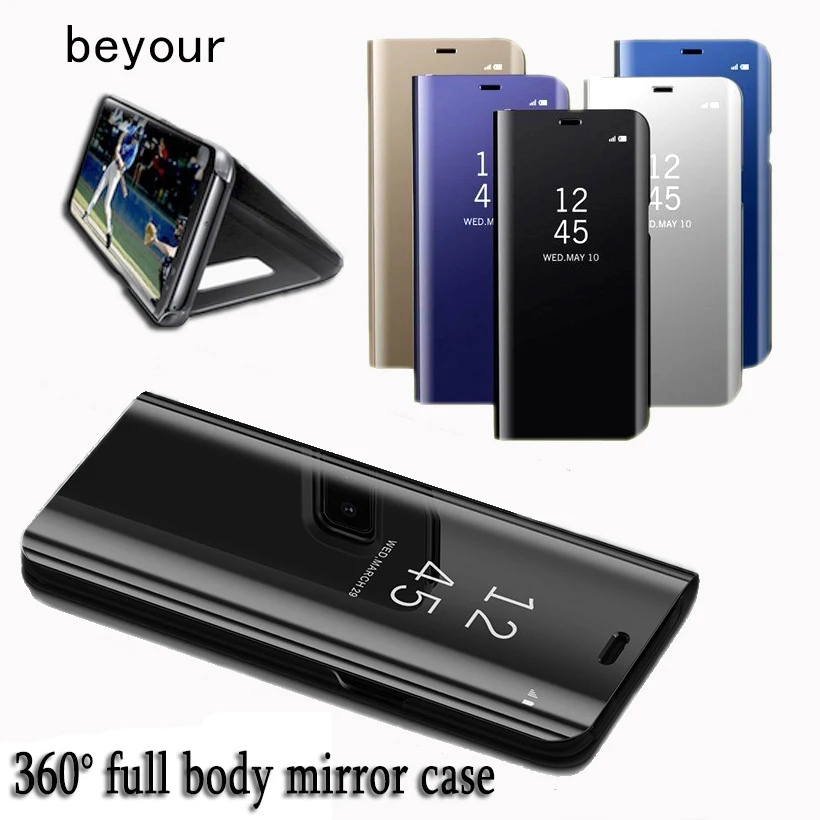 Новый прозрачный зеркальный умный чехол для Samsung Galaxy S9 S8 Plus S6 S7 edge J3 J5 J7 2016 2017 чехлы