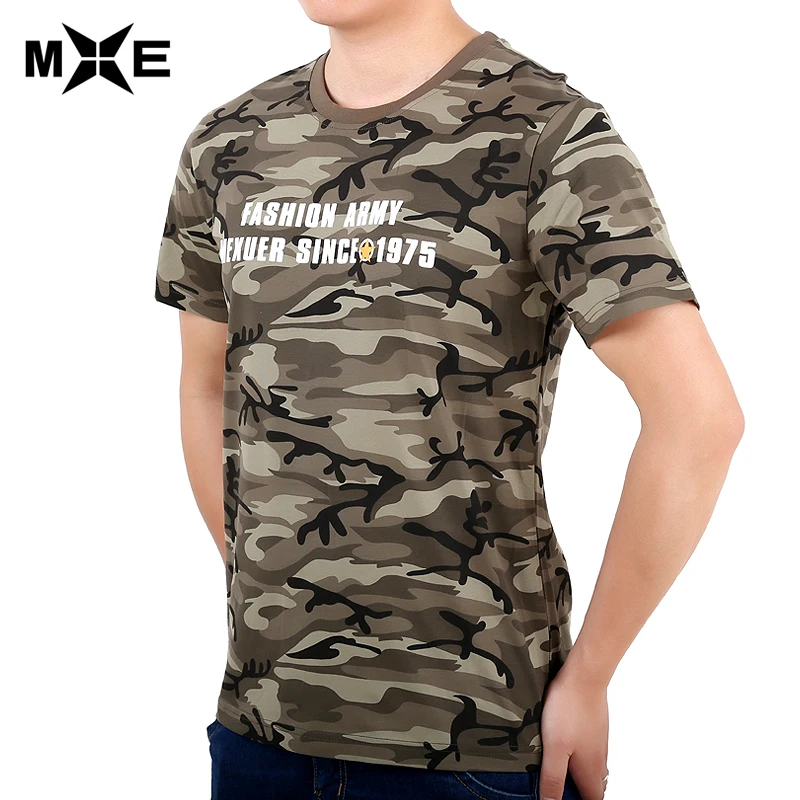 MXE Лето Для мужчин футболка военные Стиль футболки с надписями 3 цвета дышащие