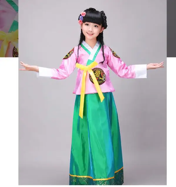 Детская танцевальная одежда для девочек Платье в Корейском стиле|hanbok girl|clothes