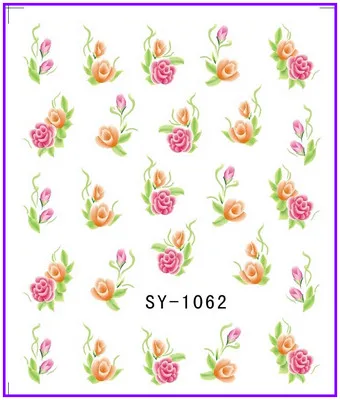 6 упак./лот блестящая водная наклейка наклейки на ногти цветок OLEANDER POT MARIGOLD CHINA ROSE