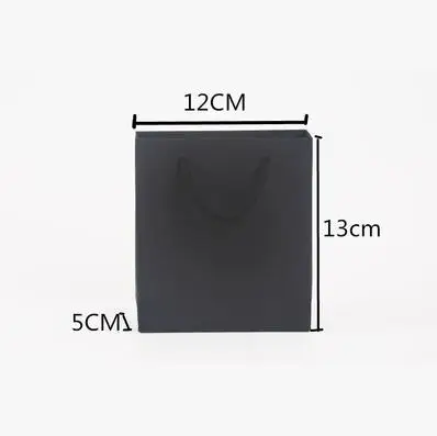 12x13x5cm black bag Коробка-органайзер для ювелирных изделий, белая коробка-ящик для сережек, упаковка для ювелирных изделий, белые коробки, черная коробка из крафт-бумаги, кольцо, черные подарочные коробки для ювелирных изделий - Цвет: 12x13x5cm black bag
