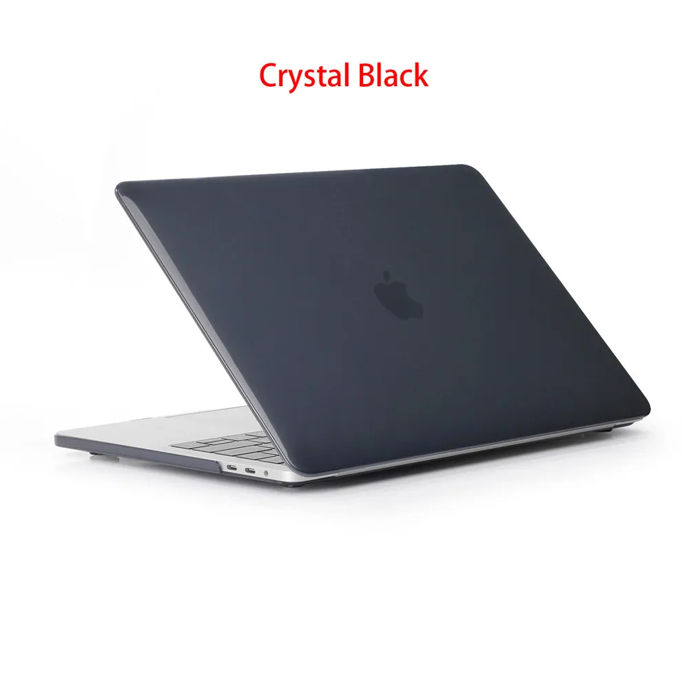 Crystal Black Кристальный \ Матовый Прозрачный чехол для Apple Macbook Air Pro retina 11 12 13 15 сумка для ноутбука для Macbook New Air 13 A1932 чехол-крышка - Цвет: Crystal Black