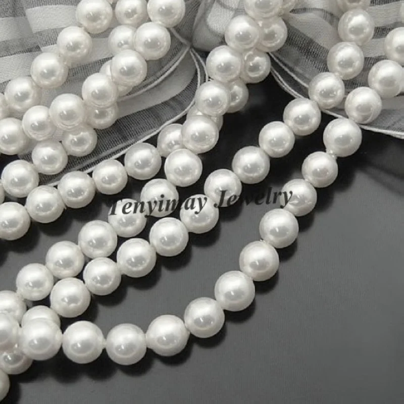 Wholesale 6mm White Glass Imitation Pearls Cheap Pearl Accessory Free Shipping | Beads