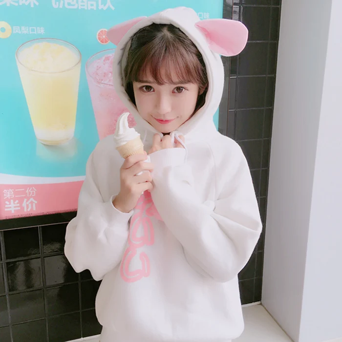 Зимние женские милые толстовки Милые Мягкие вельветовые с капюшоном и
