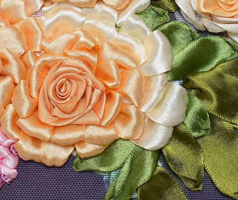 3D необработанные узоры для вышивки DIY наборы ленточки ручной работы розовые