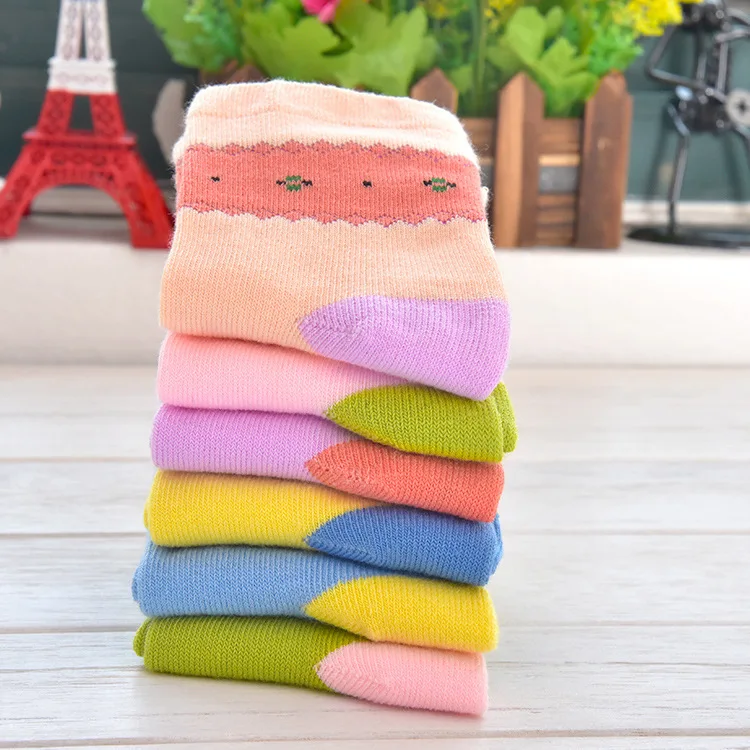 6 пар/партия носки для малышей летние хлопковые новорожденных в горошек полоску