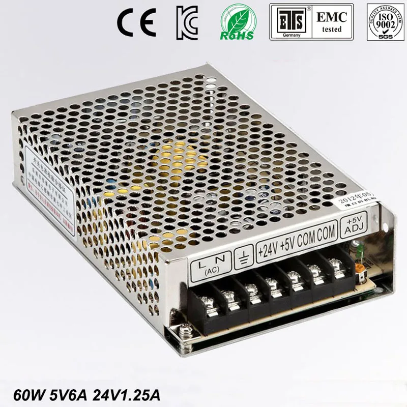 Двойная выход 5 V 24 D 60 W Bbloc d'alimentation AC a DC DC6A DC1.25A|dc hid|dc motor for electric vehicledc choke |