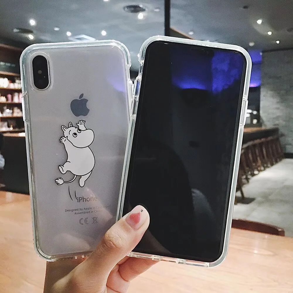 Японский милый Аниме Doraemon Moomin Красочные края чехол для телефона для iphone 11 pro X XS Max Xr 7 8 6 6s plus прозрачный мягкий силиконовый чехол