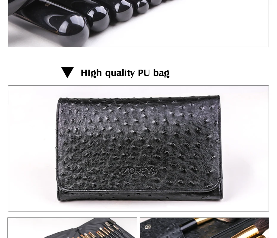 ZOREYA Brand 24pcs Professional Makeup Brushes High Quality Synthetic Hair Make Up Brush Set Powder Concealer Cosmetic Tools