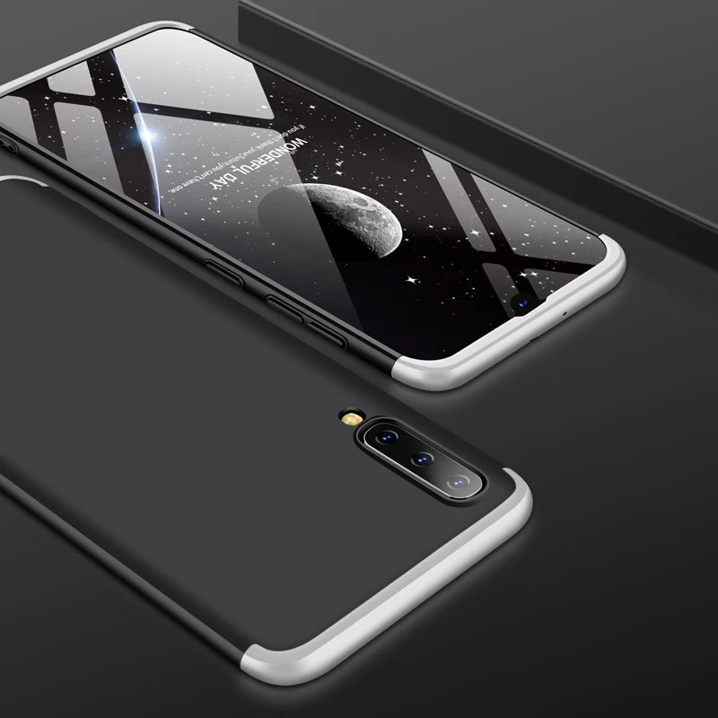 Black Silver 005 360 градусов полное покрытие чехол для samsung A50 A70 A40 A30 A10 A20 A60 A80 A90 50 чехол Крышка S10e S7 S6 край S9 S8 Plus, Note 8, 9 - Цвет: Black Silver 005