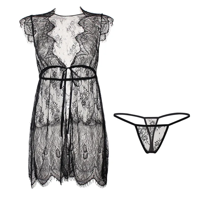 Женское сексуальное нижнее белье кружевное Babydoll Chemise Porno прозрачное Эротическое