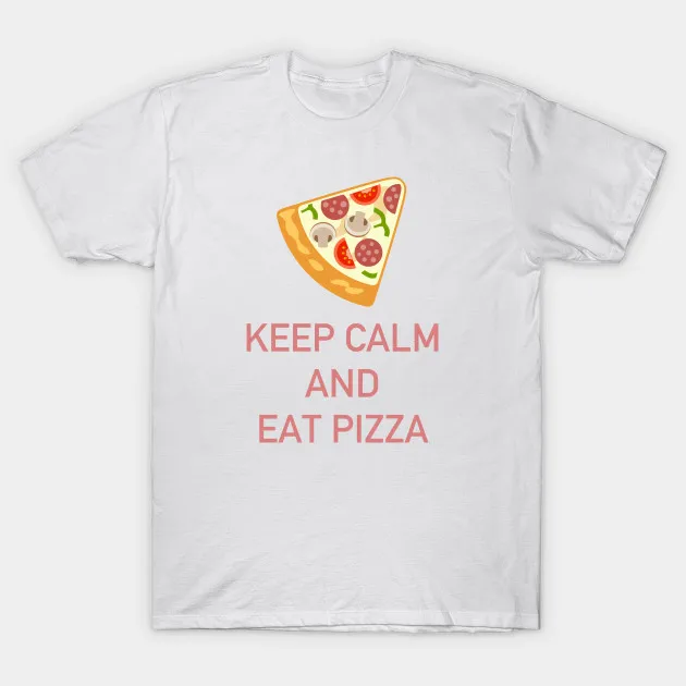 Печатная Мужская футболка новый стиль Keep calm and eat pizza смешная женская | одежда