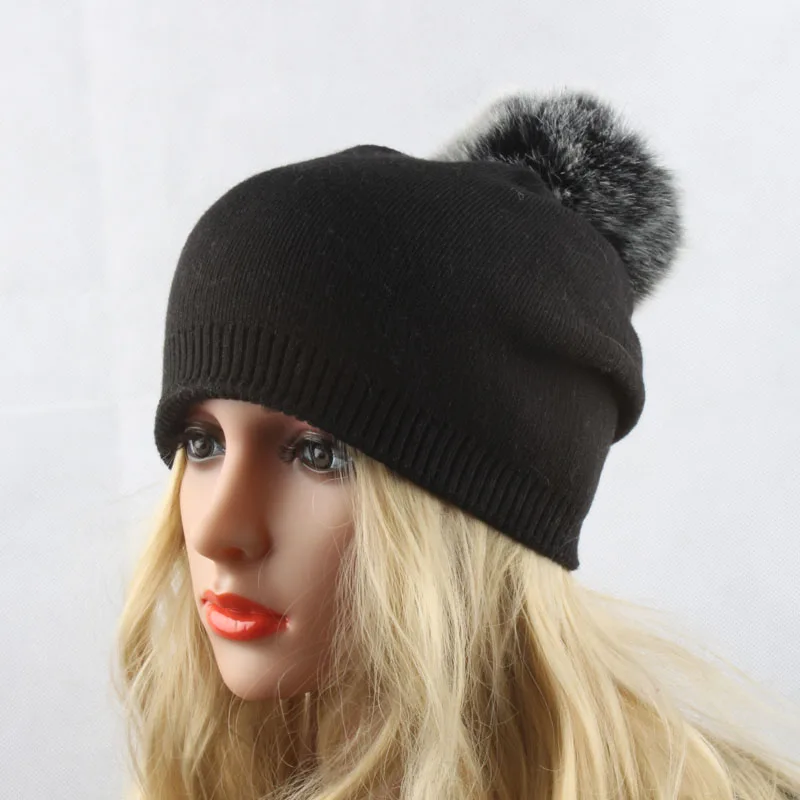 Женские зимние шапки HEALCOLD вязаные из искусственного меха с помпонами|winter hats for