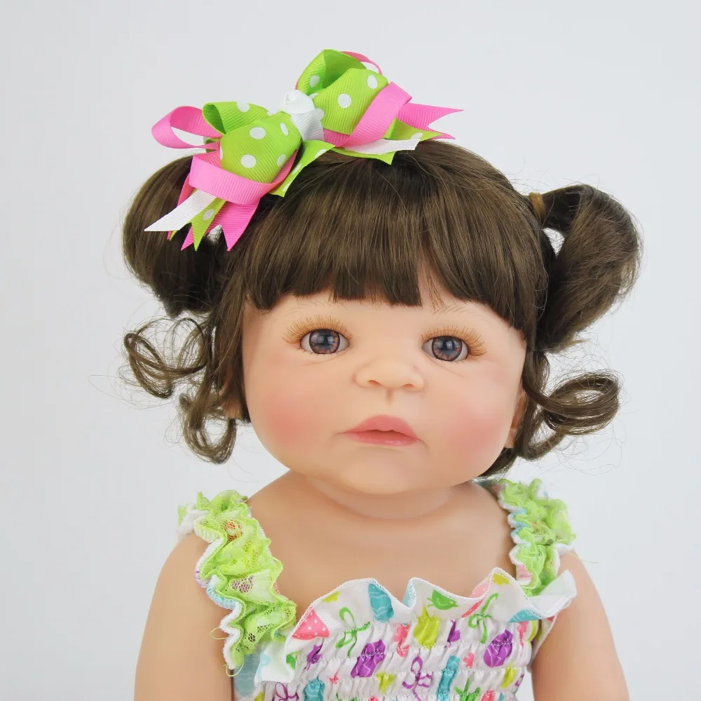 55 см Полный Силиконовые Винил Reborn Baby Doll новорожденных принцесса детей Bebe живой