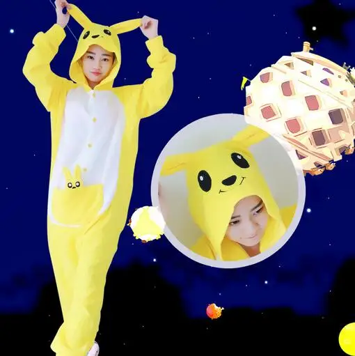 Желтый Пижама Кенгуру костюм для косплея животных коралловый Женский Мужской