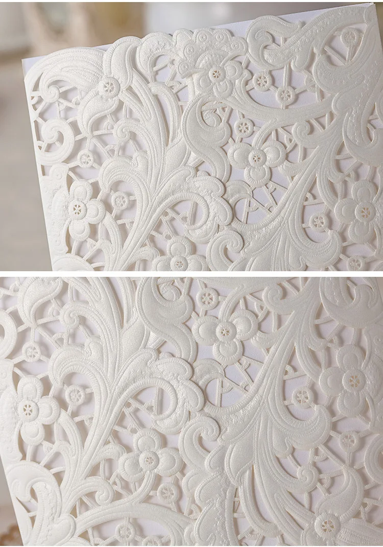 Personalized Elegant Floral Cut Wedding Invitation card white color | Дом и сад