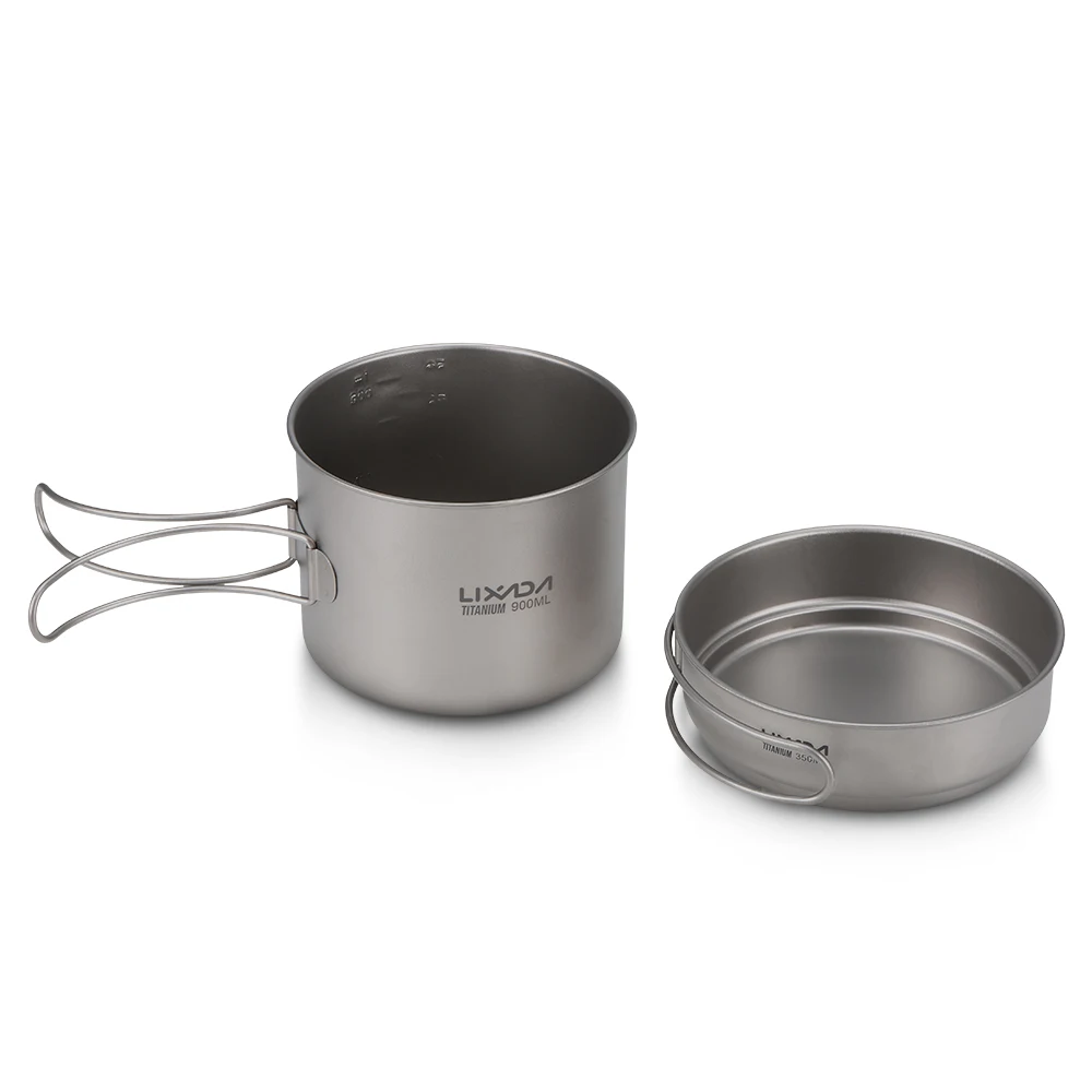 

Camping Mug Titanium Cup Fry Pan Outdoor Pot Camping Cookware Set Outdoor Tableware Travel Cooking Set Camping Cookware