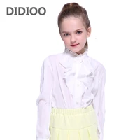 girls school uniforms chiffon white blouses for girls toddlers clothing lace collar ruffle shirts plus size teenage tops 18m 14y