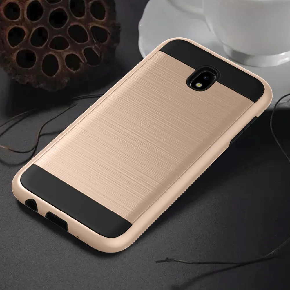 TPU+PC High Quality Carbon Fiber Phone Case For Samsung Galaxy J7 2017 Europe shockproof full Cover Hard Plastic Fitted |