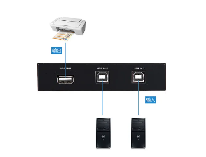 MT-Viki 2 порта USB 0 Селекторный переключатель шт. 1 USB-устройство для принтера
